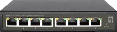 Imagen del producto de Nivel 1 52091203101. Conmutador inteligente Lite Gigabit de 8 puertos, modelo GES-2108, nivel 1