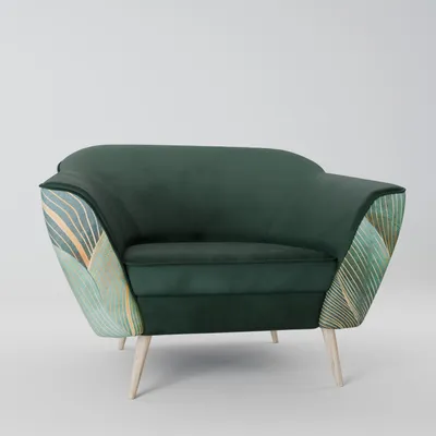 Immagine prodotto di SpaceRebels Poltrona soggiorno - Poltrona relax divano singolo per camera da letto - Poltrona TV - Poltrona imbottita con gambe in legno - Verde abete