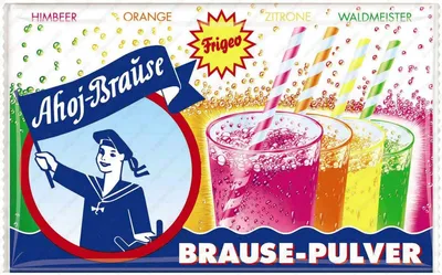 Produktbild von Ahoj Brause Pulver Himbeere Orangen Zitronen und Waldmeister 58g