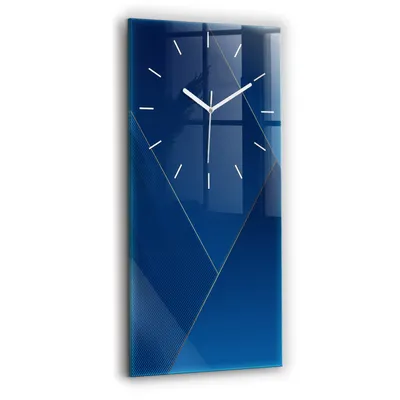 Obrázek produktu pro Wallfluent Hodiny - Obdélníkove Skleněné Nástěnné Hodiny - Tichý Křemenný Pohyb - Nástěnná Dekorace Kuchyně Ložnice - Bílé Ručičky Hodin - 30x60 cm - Dekorativní abstrakce