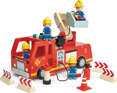 Obrázok produktu pre Tender Leaf Toys Fire Engine, 3 rok / roky, Viacfarebný, Drevo