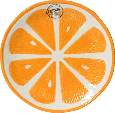 Produktbild von Deko-Teller Orangenform Dolomit Ø.16 H.2.cm gelb