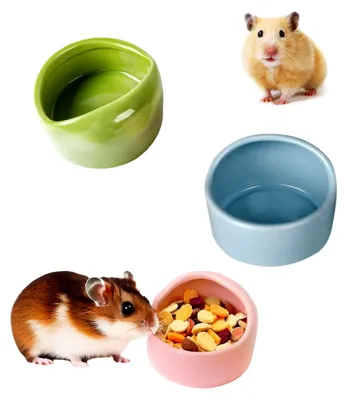 Produktbild von 3 Stück Keramische Futterschalen für Hamster und Kleintiere