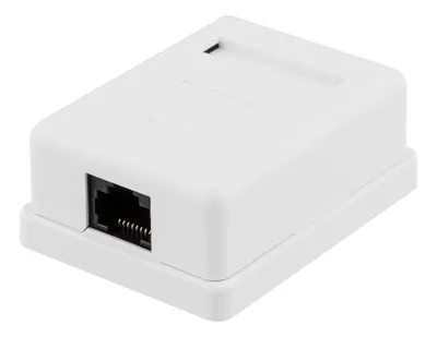 Obrázek produktu pro Nestíněná zásuvka DELTACO, povrchová montáž UTP 1xRJ45, Cat6, bílá