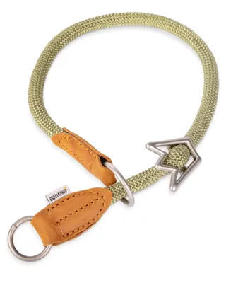 Produktbild von RUDELKÖNIG Hundehalsband Emma grün Größe 5 – Elegantes Zugstopp-Halsband aus Leder & Nylon ø 12mm