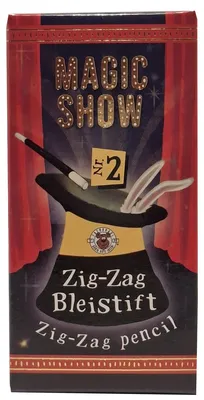 Zdjęcie produktu dla TRENDHAUS 957887 Magiczny Pokaz nr 2 [Zig-Zag ołówek], Niesamowite sztuczki magiczne dla dzieci od 6 roku życia, zawiera filmy instruktażowe online, sztuczka nr 2, kolor czerwony