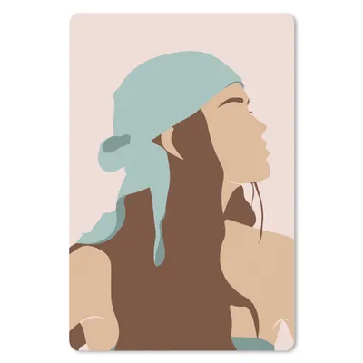 Produktbild von MuchoWow® Mauspad Mousepad Sommer - Frau - Kopftuch 18x27 cm - Mousepads - Maus Mat - Pad - Mausunterlage