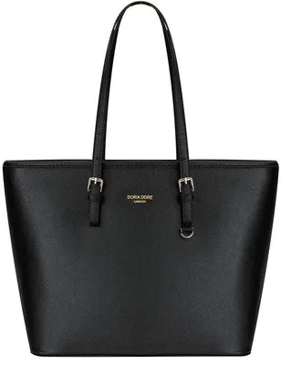 Immagine prodotto di Borsa in pelle nera, grande cartella, elegante borsa da donna