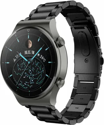 Produktbild von Strap-it Huawei Watch GT 2 Pro Stahlarmband (Schwarz)