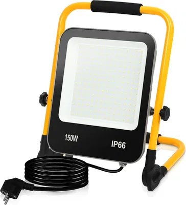 Immagine prodotto di Jopassy 150W bianco freddo LED proiettore da costruzione Faro da lavoro a LED con stativo e cavo di alimentazione Impermeabile IP66 per garage, giardino, cantiere