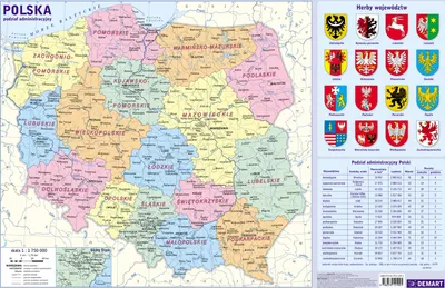 Obrázok produktu pre Podkładka na biurko Polska podział administracyjny