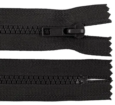 1 Reißverschluss Plastik-Kunststoff Profil 5mm 105 cm teilbar, schwarz