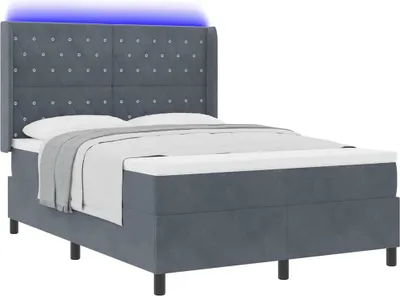 Obrázok produktu pre Posteľ s pružinovým rámom Tmavo šedá 140 x 200 cm Zamat