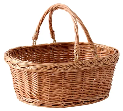 Produktbild von Picknickkorb aus Weide mit Griff, Einkaufskorb, Naturbraun - Groß