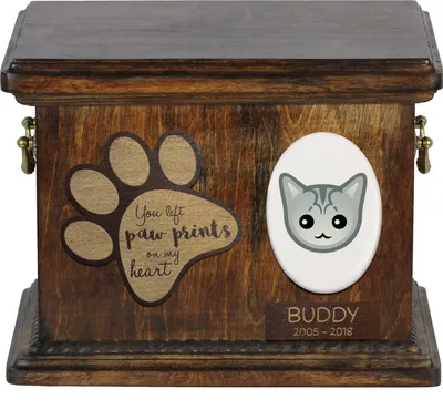Produktbild von Burmilla Katzenascheurne, personalisierte Urne mit Gravur, Erinnerungsbox für Katzenasche von der Marke Art-Dog