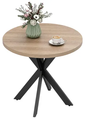 Produktbild von Esstisch 75 x 75 cm rund Küchentisch für 2-4 Personen modern Esszimmertisch mit Spinnenfuß Braun