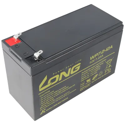 Produktbild von 4.8mm Kung Long WP7.2-12A 12Volt 7,2Ah Faston 4,8mm Steckkontakte VdS G114047