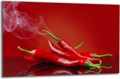 Produktbild von Herdabdeckplatte Glaskeramikkochfeld-Abdeckung Spritzschutz Glas 80x52 Chili