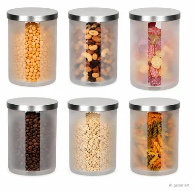 Produktbild von 6x Vorratsglas Avar Metalldeckel 1L Glasdosen Aufbewahrungsbehälter