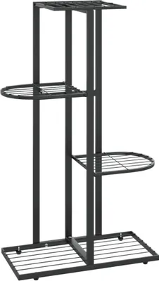 Produktbild von vidaXL Blumenständer 4-Etagen 43x22x76 cm Schwarz Metall