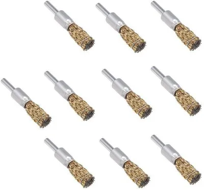 Productafbeelding van Ronddraaiborstelset van roestvrij staal - 10-delige set - voor boormachine - polijsten/renovatie - 6 mm - corrosiebestendig