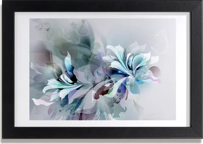 Produktbild von Bild 30x20 MDF-Rahmen, Wandkunst abstrakte Blumen