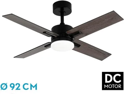 Productafbeelding van Fabrilamp Talco, plafondventilator, zwart, grijs, voor het plafond, acryl, metaal, polycarbonaat (PC), 40 dB, 210 omwentelingen per minuut