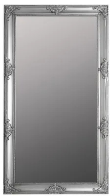 Image de Casa Padrino Miroir mural baroque argenté 72 x h. 132 cm - Miroir baroque fait main avec cadre en bois et ornements magnifiques