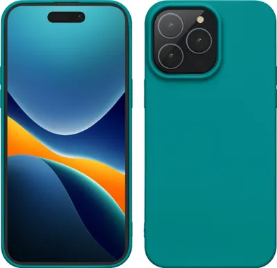 Produktbild von kwmobile Hülle kompatibel mit iPhone 15 Pro Max Hülle - Weiche und schlanke TPU Silikon Handyhülle - Stoßabsorbierendes Flexibles Case - Petrol matt