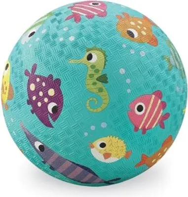 Produktbild von Crocodile Creek Gummiball Fische Motiv blau 18 cm für Kinder