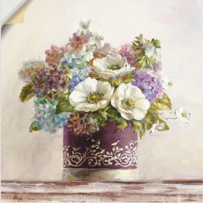 Produktbild von ARTland Wandbild, selbstklebend Anemonen in Auberginer Hutschachtel Größe: 30x30 cm