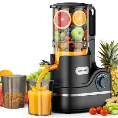 Slow Juicer, 147 mm Einfüllöffnung, 2,1 l, 300 W, schwarz