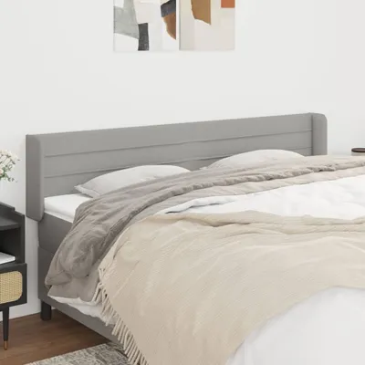 Produktbild von vidaXL Kopfteil mit Ohren Hellgrau 163x16x78/88 cm Stoff - Kopfteil - Kopfteile - Bett-Kopfteil - Bettkopfteil