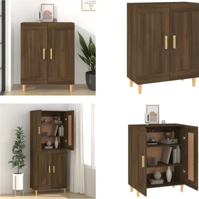 Obrázek produktu pro vidaXL Příborník hnědý dubový vzhled 69,5x34x90 cm materiál na bázi dřeva - Příborník - Příborníky - Skříňka - Úložná skříňka