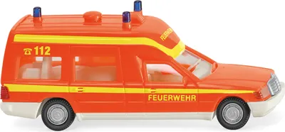 Produktbild von Wiking - Feuerwehr - Krankenwagen - MB Binz - tagesleuchtrot