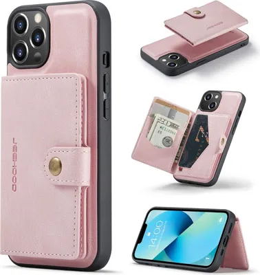 Produktbild von König Design Hülle kompatibel mit Apple iPhone 14 Plus Kunstleder Handyhülle - Handy Case Rosa