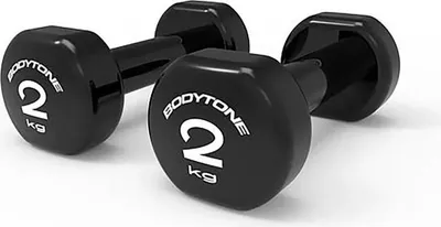 Produktbild von Bodytone V2 2kg Pvc-beschichtete Hantel 2 Einheiten Schwarz 2 kg Schwarz 2 kg