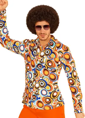 Immagine prodotto di Camicia Groovy anni '70 da uomo Schlager taglie S-XXL - Bubbles taglia S/M - Bubbles
