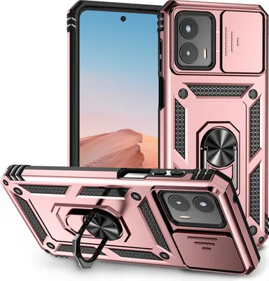 Produktbild von Moto G 5G 2023 Hülle mit Schiebe Kamera Schutz und Ringhalter Ständer Schutzhülle für Motorola Moto G 5G 2023 Rosa