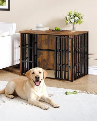 Immagine prodotto di Gabbia per cani in legno – gabbia multifunzionale per cani e mobile per uso interno – 103x62x74 cm