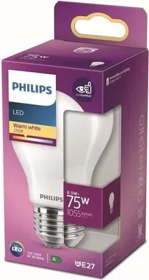 Produktbild von LED Lampe, 75W Äquivalent, E27 Sockel, Warmweiß, Nicht Dimmbar, Philips