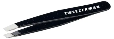 Produktbild von TWEEZERMAN Mini Pinzette schräg für Augenbrauen, Edelstahl, Dusted Onyx