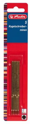Immagine prodotto di Herlitz biros cinque ricariche su cartoncino standard nero confezione da 2 pz