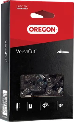 The image shows the packaging of a chainsaw chain.