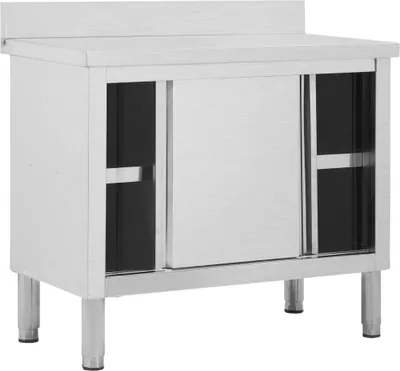 Obrázek produktu pro vidaXL Pracovní skříň s posuvnými dveřmi 100x50x(95-97) cm Nerezová ocel