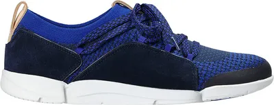 Productafbeelding van Clarks Tri Amelia, dames enkellaarsjes van donkerblauw leer, lichtgewicht, maat 35,5