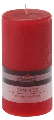 Produktbild von Stumpenkerze "Raureif" Rubin Rot 150/78 mm