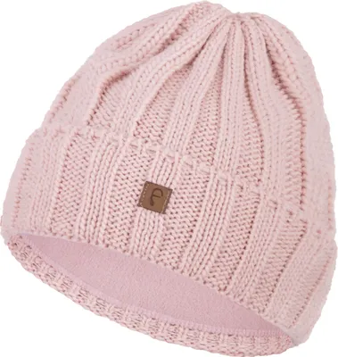 Produktbild von Faera Wintermütze Grobstrick Fleece Futter Beanie Mütze Damen Herren Strickmütze, Farbe:Rose