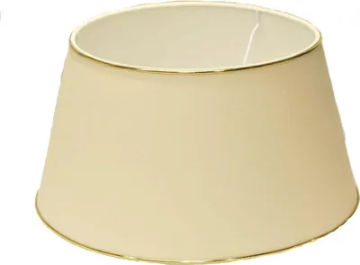 Produktbild von Lampenschirm für Tischleuchte in Rund Leinen Beige mit Goldprofil Wandleuchte Nachttischleuchte