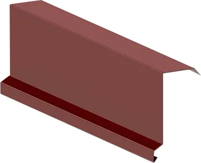 Zdjęcie produktu dla Szyna nawietrzna RŠ 333, 2 mm, ocynkowana, stalowoczerwona (RAL 3009)